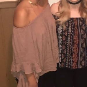 Off the shoulder brown top